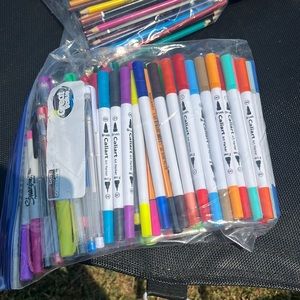 New markers,pens,color pencils, washi tape,ribbon from hobby lobby